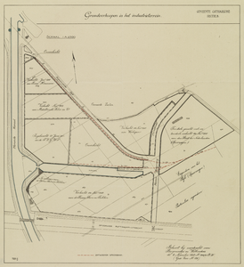 214120 Plattegrond van het industrieterrein op de Lage Weide, gelegen aan het Merwedekanaal tussen de Lageweidschedijk ...